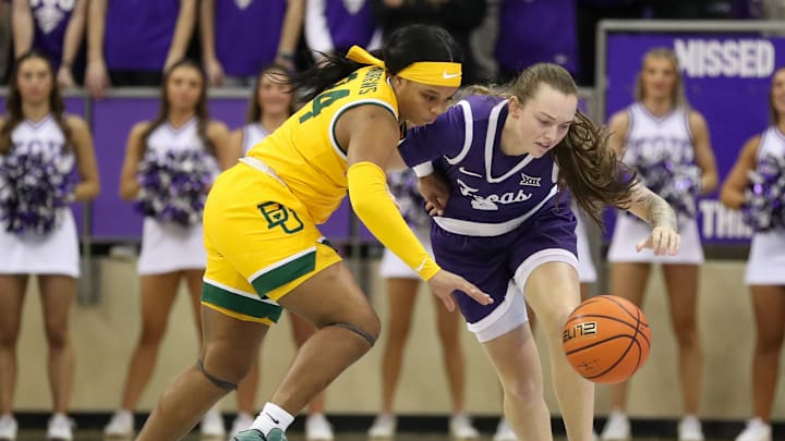 TCU's Madison Conner drives for the basket against Baylor on January 26. 