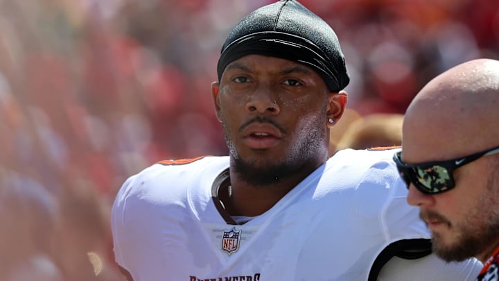 Tampa Bay Buccaneers linebacker SirVocea Dennis against the Philadelphia Eagles.