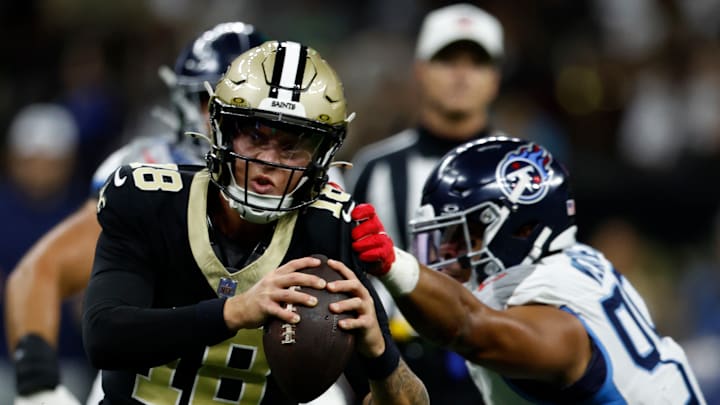 New Orleans Saints rookie QB Spencer Rattler is viewed as more of an athletic, big play specialist than steady, one-year QB Jake Haener. One of them will replace injured starter Derek Carr Sunday against Tampa Bay. 