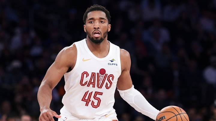 May 21, 2026; New York, New York, USA; Cleveland Cavaliers guard Donovan Mitchell (45) controls the ball against the New York Knicks during the second quarter of game two of the eastern conference finals of the 2026 NBA playoffs at Madison Square Garden. Mandatory Credit: Vincent Carchietta-Imagn Images May 21, 2026; New York, New York, USA; Cleveland Cavaliers guard Donovan Mitchell (45) controls the ball against the New York Knicks during the second quarter of game two of the eastern conference finals of the 2026 NBA playoffs at Madison Square Garden. Mandatory Credit: Vincent Carchietta-Imagn Images