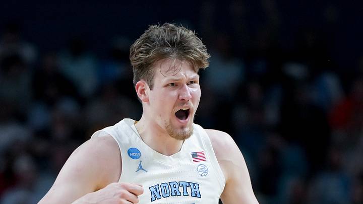 Mar 19, 2026; Greenville, SC, USA; North Carolina Tar Heels center Henri Veesaar (13) celebrates after a play against the VCU Rams in the first half of a first round game of the men's 2026 NCAA Tournament at Bon Secours Wellness Arena. Mandatory Credit: Bob Donnan-Imagn Images Mar 19, 2026; Greenville, SC, USA; North Carolina Tar Heels center Henri Veesaar (13) celebrates after a play against the VCU Rams in the first half of a first round game of the men's 2026 NCAA Tournament at Bon Secours Wellness Arena. Mandatory Credit: Bob Donnan-Imagn Images