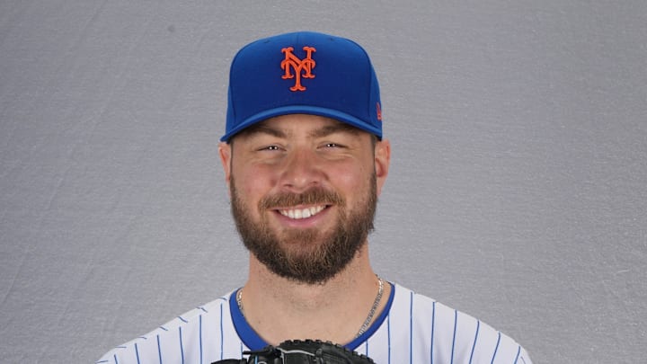 Feb 22, 2024; Port St. Lucie, FL, USA;  New York Mets starting pitcher Tylor Megill (38). Mandatory