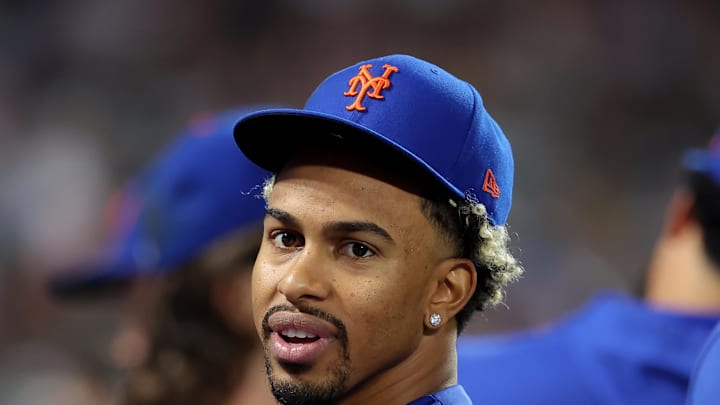 Sep 18, 2024; New York City, New York, USA; New York Mets shortstop Francisco Lindor (12) watches from the dugout during the fourth inning against the Washington Nationals at Citi Field. Mandatory Credit: Brad Penner-Imagn Images Sep 18, 2024; New York City, New York, USA; New York Mets shortstop Francisco Lindor (12) watches from the dugout during the fourth inning against the Washington Nationals at Citi Field. Mandatory Credit: Brad Penner-Imagn Images