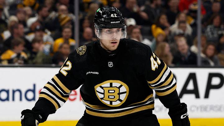 Boston Bruins center Georgii Merkulov Boston Bruins center Georgii Merkulov