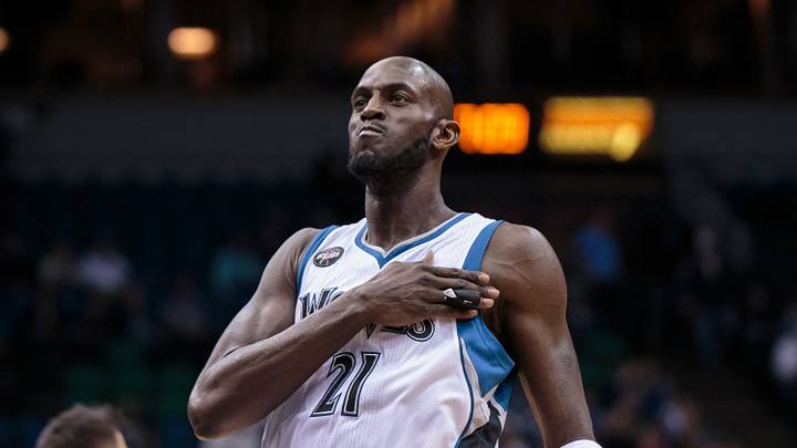 Dec 18, 2015; Minneapolis, MN, USA; Minnesota Timberwolves forward Kevin Garnett (21) before the game against the Sacramento Kings at Target Center. Mandatory Credit: Brad Rempel-USA TODAY Sports Dec 18, 2015; Minneapolis, MN, USA; Minnesota Timberwolves forward Kevin Garnett (21) before the game against the Sacramento Kings at Target Center. Mandatory Credit: Brad Rempel-USA TODAY Sports