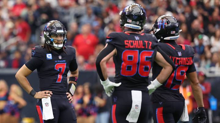 Jan 4, 2026; Houston, Texas, USA; Houston Texans quarterback C.J. Stroud (7) reacts to a penally call against the Texans during the first half against the Indianapolis Colts at NRG Stadium. Mandatory Credit: Thomas Shea-Imagn Images Jan 4, 2026; Houston, Texas, USA; Houston Texans quarterback C.J. Stroud (7) reacts to a penally call against the Texans during the first half against the Indianapolis Colts at NRG Stadium. Mandatory Credit: Thomas Shea-Imagn Images