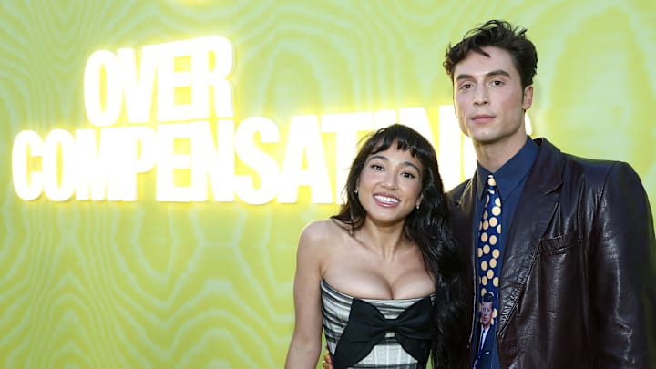 LOS ANGELES, CALIFORNIA - MAY 14: (L-R) Wally Baram and Benito Skinner attend the Overcompensating Screening And After-Party at Hollywood Palladium on May 14, 2025 in Los Angeles, California.