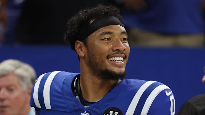 Indianapolis Colts safety Cam Bynum smiles during warmups