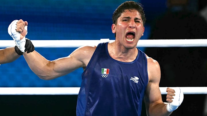 Marco Verde emocionado tras vencer a Lewis Richardson en las semifinales de la categoría 71 kg de los Juegos Olímpicos 2024