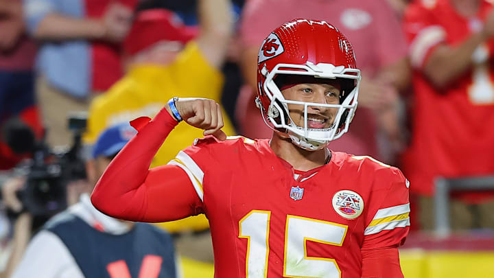 Chiefs QB Patrick Mahomes celebrates a touchdown in Kansas City's 30-17 victory over the Detroit Lions Chiefs QB Patrick Mahomes celebrates a touchdown in Kansas City's 30-17 victory over the Detroit Lions