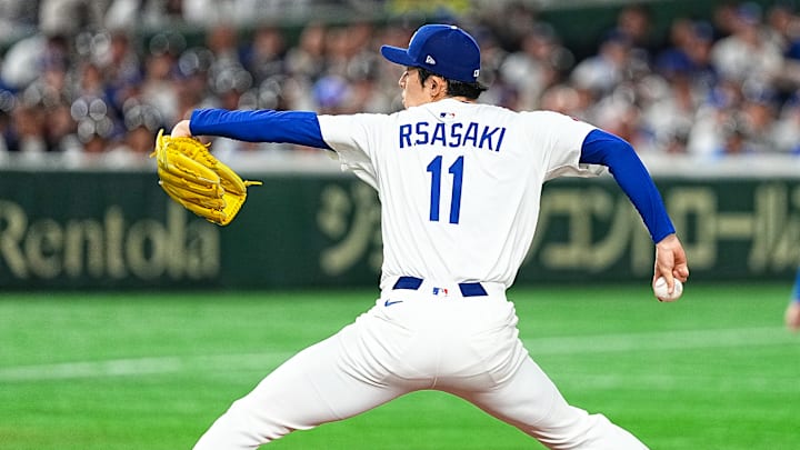 Roki Sasaki takes his first start for the Los Angeles Dodgers v.s. the Chicago Cubs in the 2025 MLB Tokyo Series.