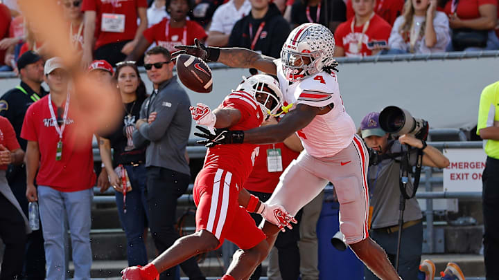 Ricardo Hallman, Jeremiah Smith, Wisconsin Badgers, Ohio State Buckeyes Ricardo Hallman, Jeremiah Smith, Wisconsin Badgers, Ohio State Buckeyes
