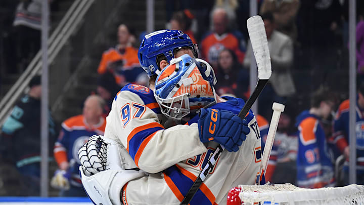 Connor McDavid and Calvin Pickard