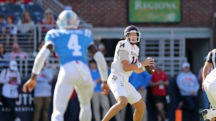 Max Johnson dropping back against Ole Miss