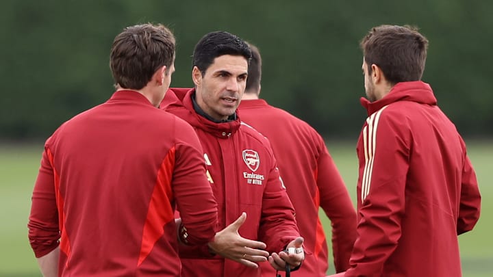 Arsenal FC Training Session And Press Conference - UEFA Champions League 2023/24