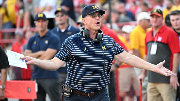 Michigan head football coach Jim Harbaugh