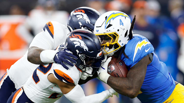 Gus Edwards, Brandon Jones, Los Angeles Chargers, Denver Broncos