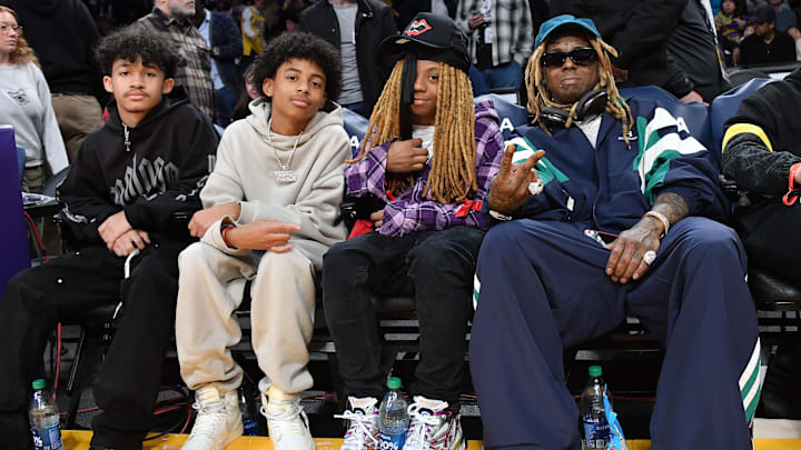 Celebrities At The Los Angeles Lakers Game