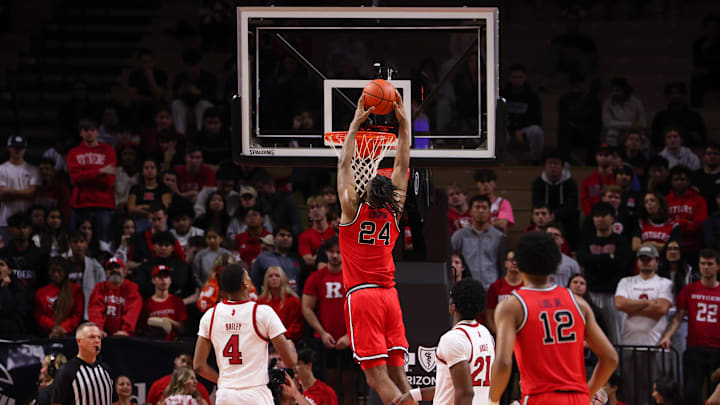St. John's v Rutgers; St. John's basketball center Zuby Ejiofor dunks against Rutgers