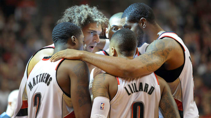 Wesley Matthews, Damian Lillard, Robin Lopez, Nicolas Batum, LaMarcus Aldridge; Portland Trailblazers