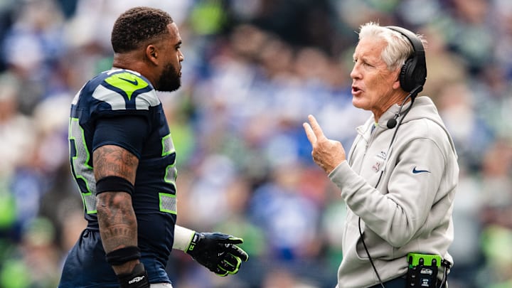 Pete Carroll and Jamal Adams with the Seattle Seahawks