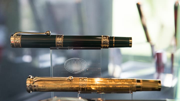 Detail of some Aurora pens during the Celebrations for the...