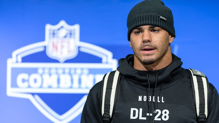 Kansas edge Austin Booker at the NFL Combine