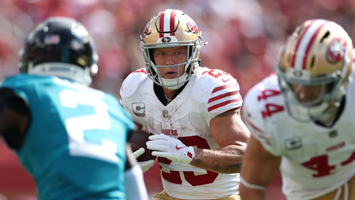 San Francisco 49ers running back Christian McCaffrey (23)