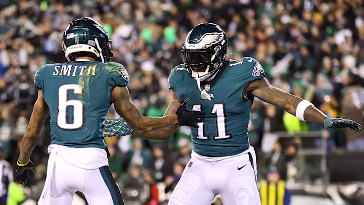 DeVonta Smith #6, A.J. Brown #11, Philadelphia Eagles