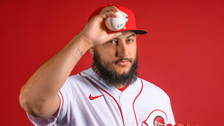 Daniel Duarte at Cincinnati Reds Photo Day.