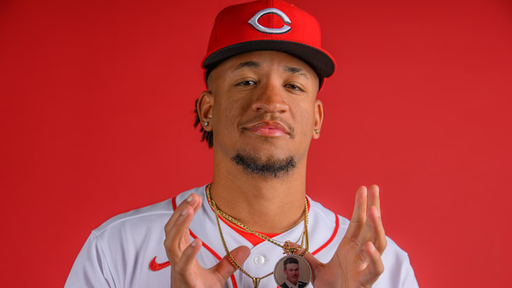 Reds prospect Allan Cerda at Cincinnati Reds Photo Day.