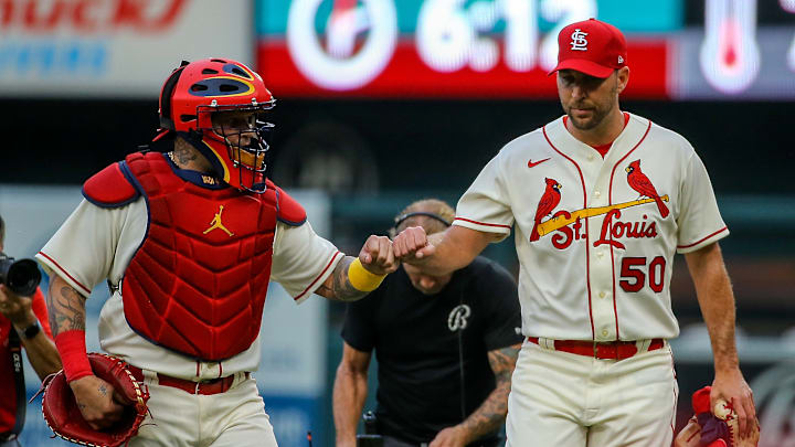 St. Louis Cardinals teammates Yadier Molina, Adam Wainwright