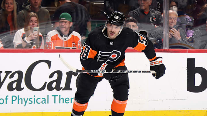 Tanner Laczynski scored twice in a come from behind win to send the Phantoms to the second round of the Calder Cup playoffs. 