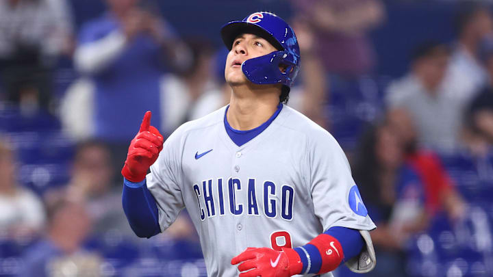 Chicago Cubs catcher Miguel Amaya. Chicago Cubs catcher Miguel Amaya.