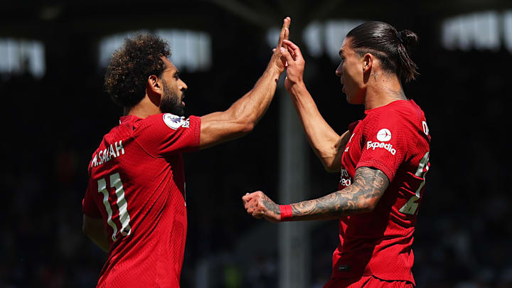 Darwin Nuñez y Mohamed Salah