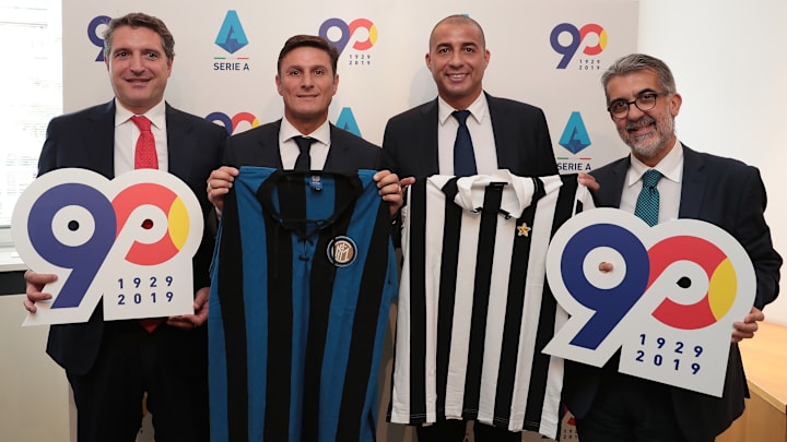 Luigi De Siervo, Javier Zanetti, David Trezeguet, Paolo Verri