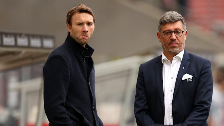 VfB-Präsident Claus Vogt (r.) hat sich zum Investoreneinstieg geäußert VfB-Präsident Claus Vogt (r.) hat sich zum Investoreneinstieg geäußert