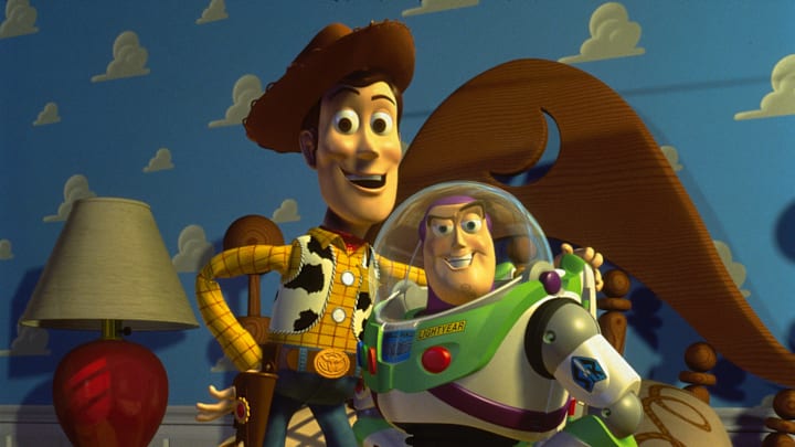 TOY STORY - Walt Disney Pictures and Pixar Animation Studios present "Toy Story," a combination of technical artistry with a warm-hearted family story that is in the best Disney tradition. The film focuses on the relationship between two rival toys: Woody, a traditional pull-string talking cowboy, and Buzz Lightyear, the coolest space action figure ever made. Woody plots to get rid of Buzz, but things backfire when he finds himself lost in the outside world with Buzz as his only companion.