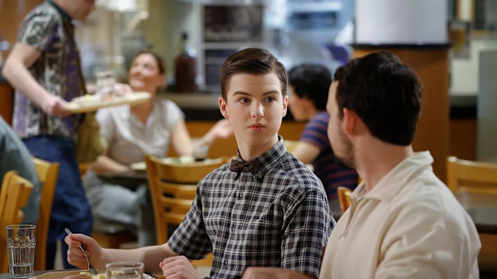 “Half a Wiener Schnitzel and Underwear in a Tree” - News of the tornado reaches Sheldon and Mary in Germany. Also, with the Cooper house in chaos, Missy steps up, on the season 7 premiere of YOUNG SHELDON, Thursday, February 15 (8:00-8:31 PM, ET/PT) on the CBS Television Network, and available to stream live and on demand on Paramount+*. Pictured: Iain Armitage as Sheldon Cooper. Photo: Sonja Flemming/CBS ©2023 CBS Broadcasting, Inc. All Rights Reserved.