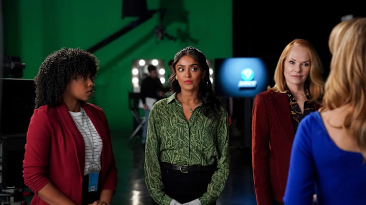 “Shell Game” – The CSI team investigates a case where an ambitious investigative reporter is found dead at a peanut factory. Also, everyone in the crime lab buzzes over who Max will promote to day shift supervisor, on CSI: VEGAS, Thursday, May 11 (10:00-11:00 PM, ET/PT) on the CBS Television Network, and available to stream live and on demand on Paramount+*. Pictured: Makrya Alexander as Gabi, Mandeep Dhillon as Allie. Rajan and Marg Helgenberger as Catherine Willows. Photo: Sonja Flemming/CBS