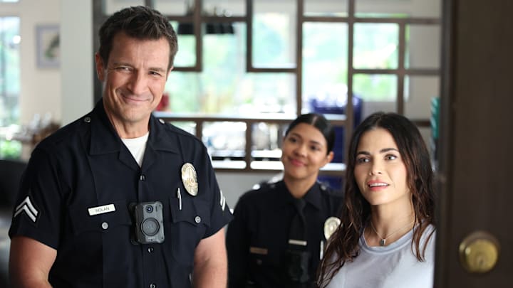 THE ROOKIE - ÒStrike BackÓ - In the aftermath of the assaults in the explosive season five finale, the team must now try to understand why they were targeted and if there is a bigger plan in place. Meanwhile, Nolan must survive his last shift before his wedding to Bailey. TUESDAY, FEB. 20 (9:00-10:00 p.m. EST), on ABC. (Disney/Raymond Liu)
NATHAN FILLION, LISSETH CHAVEZ, JENNA DEWAN