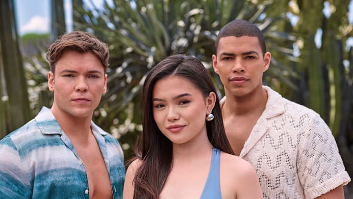 Summertime Portraits for CBS Original Daytime Series THE BOLD AND THE BEAUTIFUL, scheduled to air on the CBS Television Network. Pictured: Joshua Hoffman as Ridge Forrester, Jr., Lisa Yamada as Luna and Delon De Metz as Zende Forrester Dominguez. Photo Courtesy of Sean Smith / Bell Phillip TV Productions Inc.