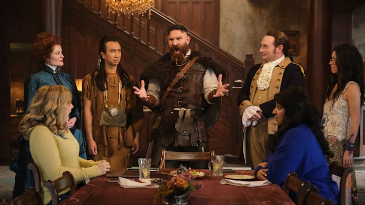 “Thorapy 2: Abandonment Issues” – Thor returns to therapy to work through his angst over being abandoned by his Viking shipmates. Also, Jay’s sister, Bela (Punam Patel), attempts to help him with the restaurant, on the CBS Original series GHOSTS, Thursday, Feb. 6 (8:31-9:01 PM, ET/PT) on the CBS Television Network, and streaming on Paramount+ (live and on demand for Paramount+ with SHOWTIME subscribers, or on demand for Paramount+ Essential subscribers the day after the episode airs)*. Pictured