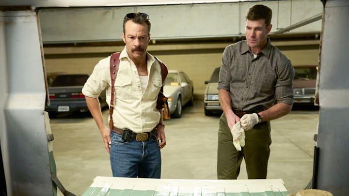 “Homeward Bound - Coverage of the CBS Original Series NCIS: Origins, airing Tuesday, March 31 (9:00-10:00 PM, ET/PT) on the CBS Television Network. Pictured: Kyle Schmid as Mike Franks and Austin Stowell as Leroy Jethro Gibbs. Photo: Greg Gayne/CBS ©2026 CBS Broadcasting, Inc. All Rights Reserved.