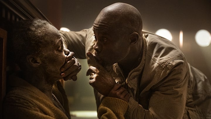 Lupita Nyong’o as “Samira” and Djimon Hounsou as “Henri” in A Quiet Place: Day One from Paramount Pictures.