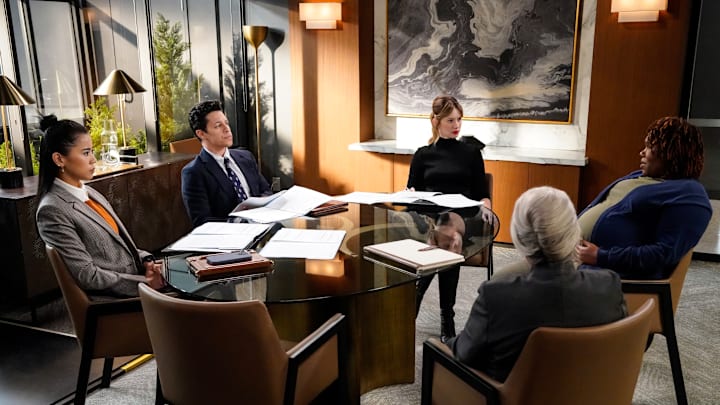 “Friends” – Matty helps Olympia take on Elijah’s cousin’s wrongful termination case. Also, Edwin worries that the longer Matty remains at Jacobson Moore, the more she puts herself in danger of being caught, on MATLOCK, Thursday, Jan. 30 (9:00-10:00 PM, ET/PT) on the CBS Television Network, and streaming on Paramount+ (live and on demand for Paramount+ with SHOWTIME subscribers, or on demand for Paramount+ Essential subscribers the day after the episode airs)*. Pictured (L-R): Leah Lewis as