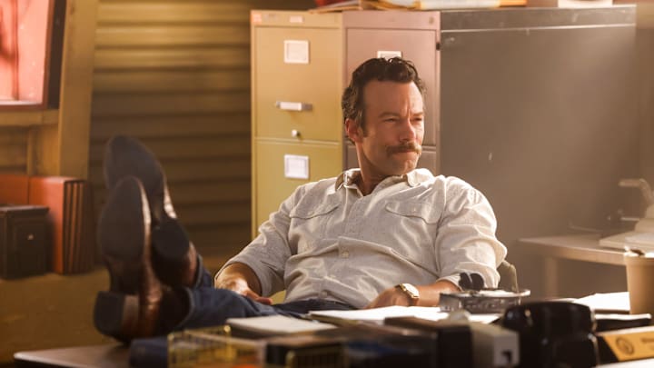 "Enter Sandman" -- Coverage of the CBS Original Series NCIS: ORIGINS, scheduled to air on the CBS Television Network. Pictured: Kyle Schmid as Mike Franks. Photo: Sonja Flemming/CBS ©2024 CBS Broadcasting, Inc. All Rights Reserved.
