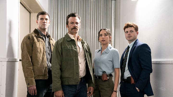“Bend, Don’t Break” – A murder near Camp Pendleton leads Gibbs and the team to a suburban mall in San Diego, where Gibbs takes matters into his own hands. Jackson Gibbs pays Franks an unexpected visit, on NCIS: ORIGINS, Monday, Oct. 21 (10:00-11:00 PM, ET/PT) on the CBS Television Network, and streaming on Paramount+ (live and on-demand for Paramount+ with SHOWTIME subscribers, or on-demand for Paramount+ Essential subscribers the day after the episode airs)*. Pictured (L-R): Austin Stowell as
