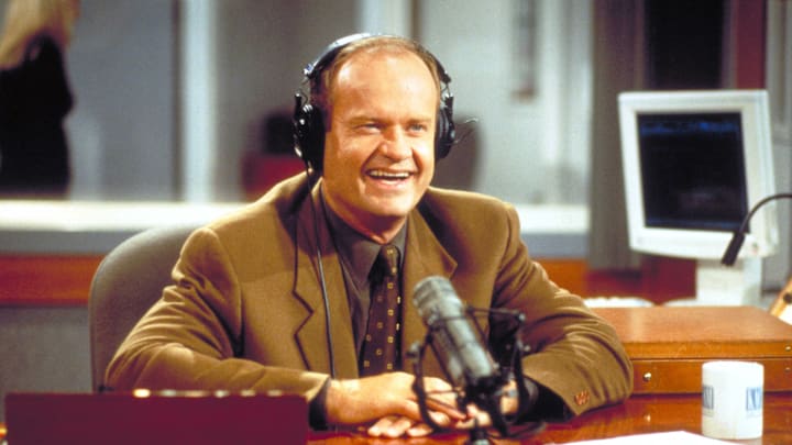 Actor Kelsey Grammer as Frasier Crane in NBC's television comedy series "Frasier." Episode: "Mary Christmas" - As excitement builds over his hosting the holiday parade, Dr. Frasier Crane hosts his radio show. (Photo by Gale Adler/Paramount)