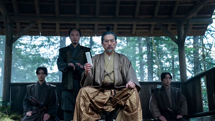 “SHOGUN” -- "A Dream of a Dream" -- Episode 10 (Airs April 23) Pictured (L-R): Hiroto Kanai as Kashigi Omi, Hiroyuki Sanada as Yoshii Toranaga. CR: Katie Yu/FX